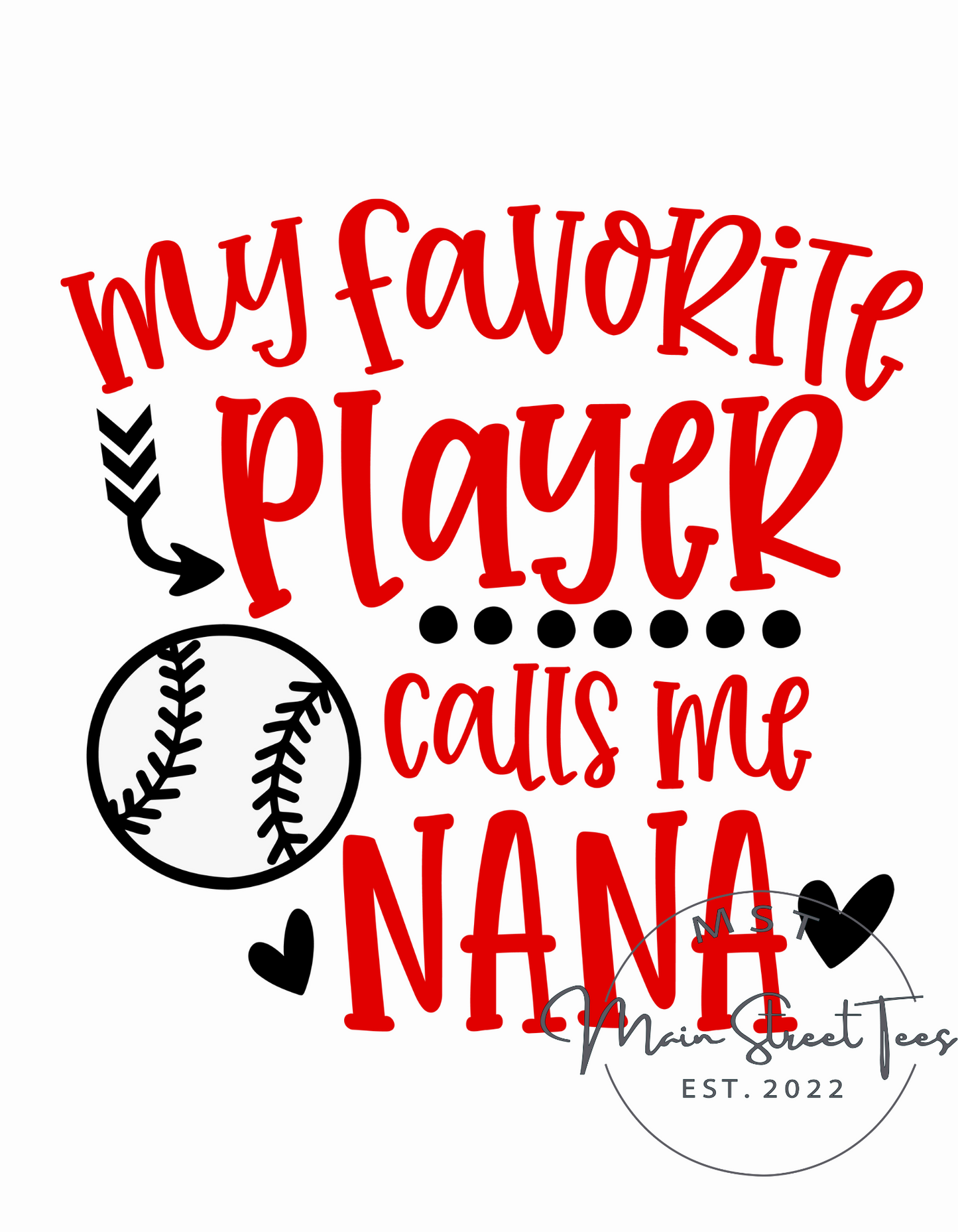 Baseball Nana in Red