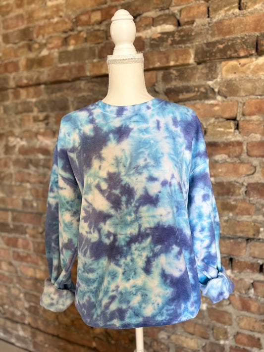 Blue Hand Dyed Crewneck