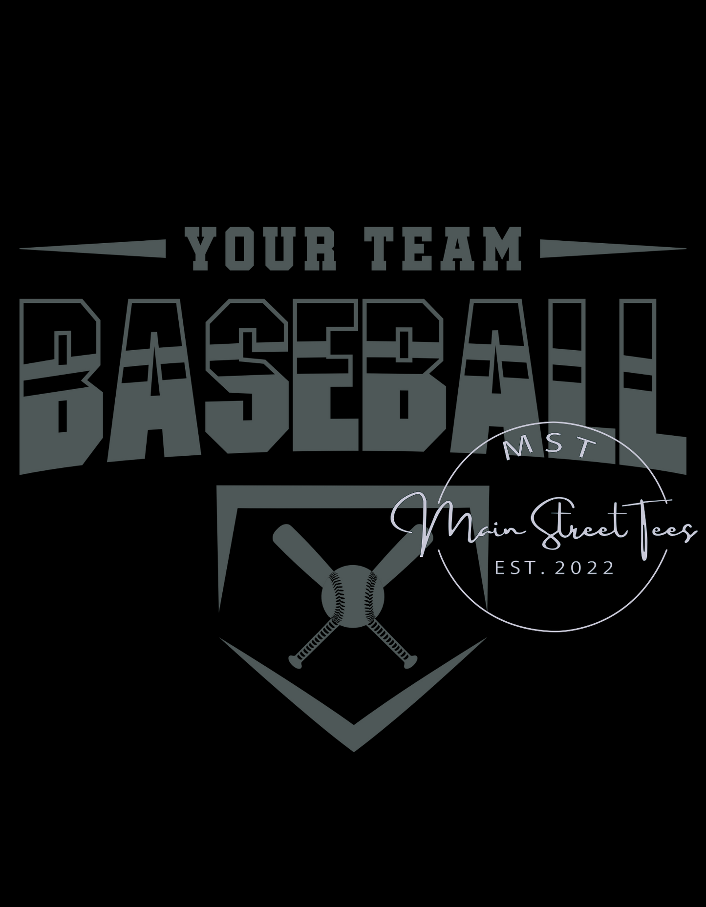 Customizable Baseball Team Grey