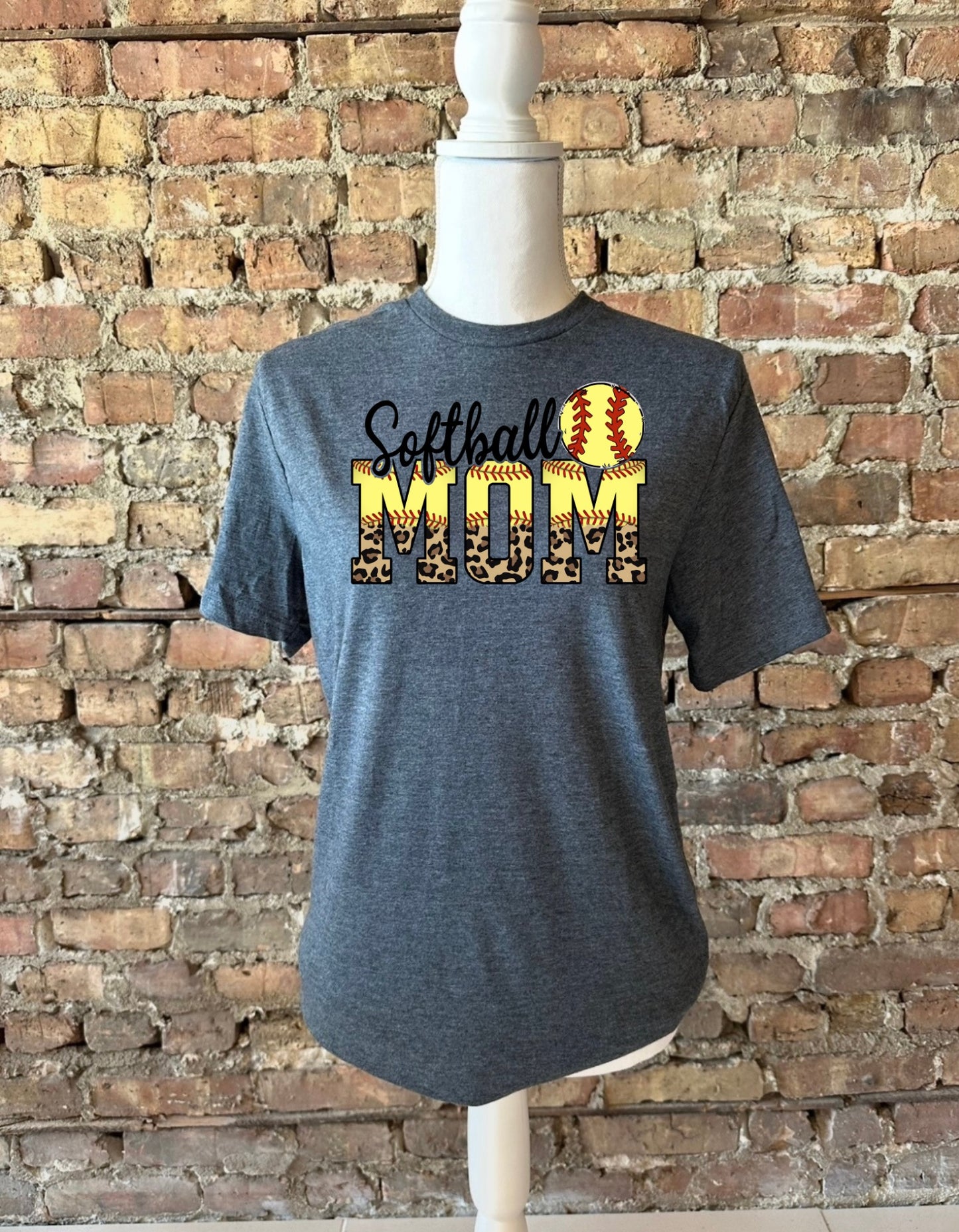 Cheetah Softball Mom T-Shirt