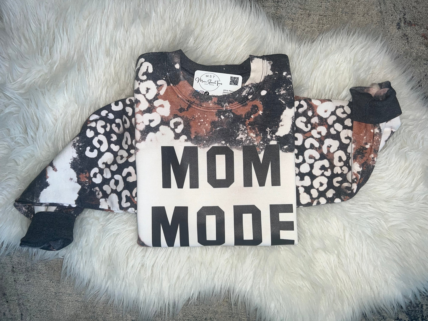 Cow/Leopard Print Mom Mode Crewneck