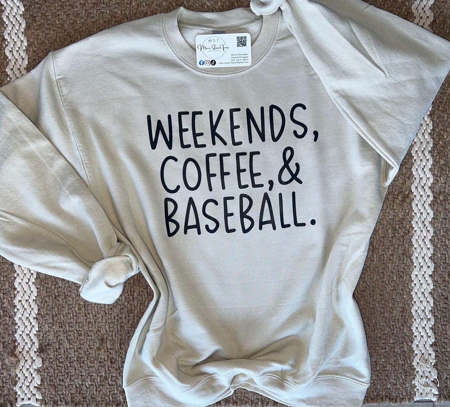 Weekends Coffee Baseball Crewneck