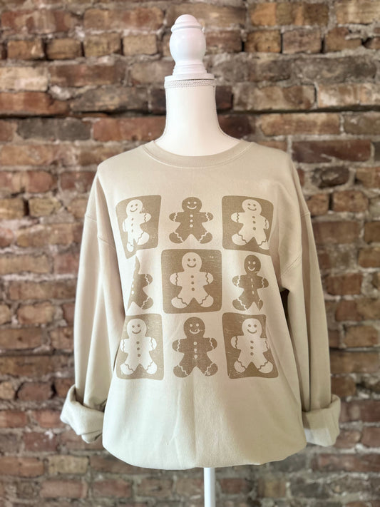 Checkered Gingerbread Man Crewneck