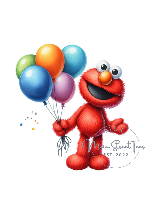 Elmo With Balloons