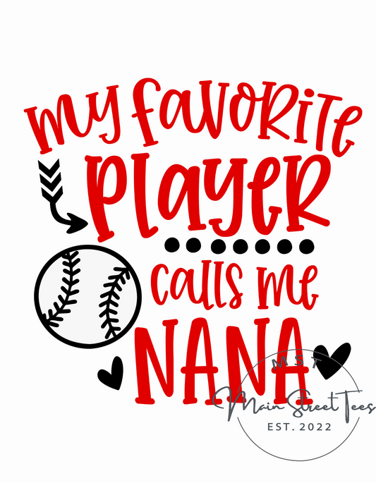 Baseball Nana in Red