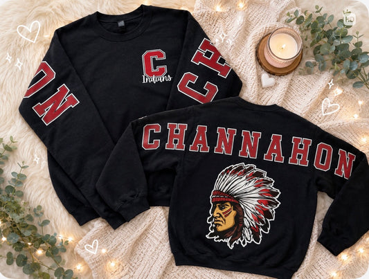 Channahon Indians Banner Crewneck