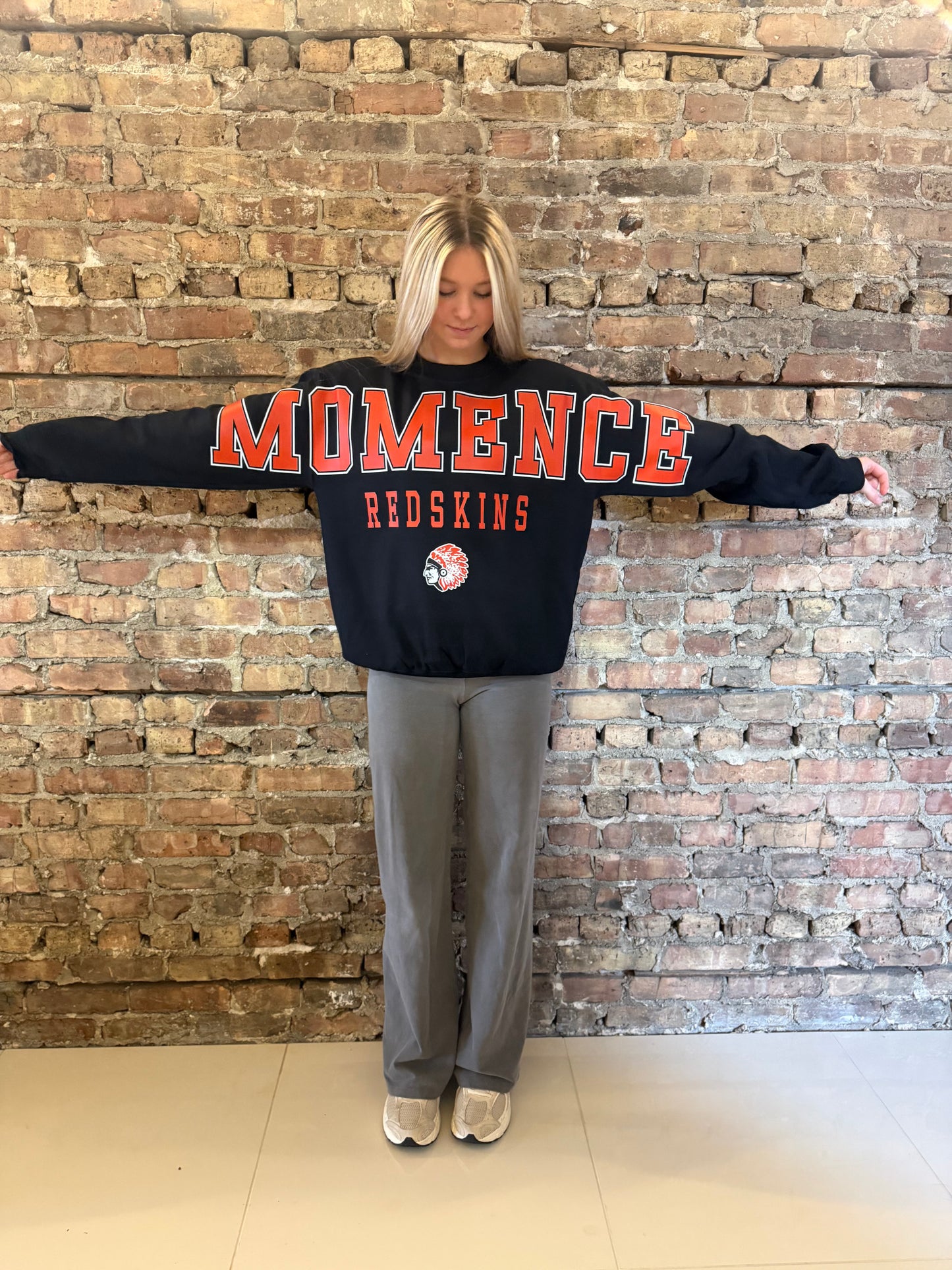 Momence Redskins Banner Crewneck