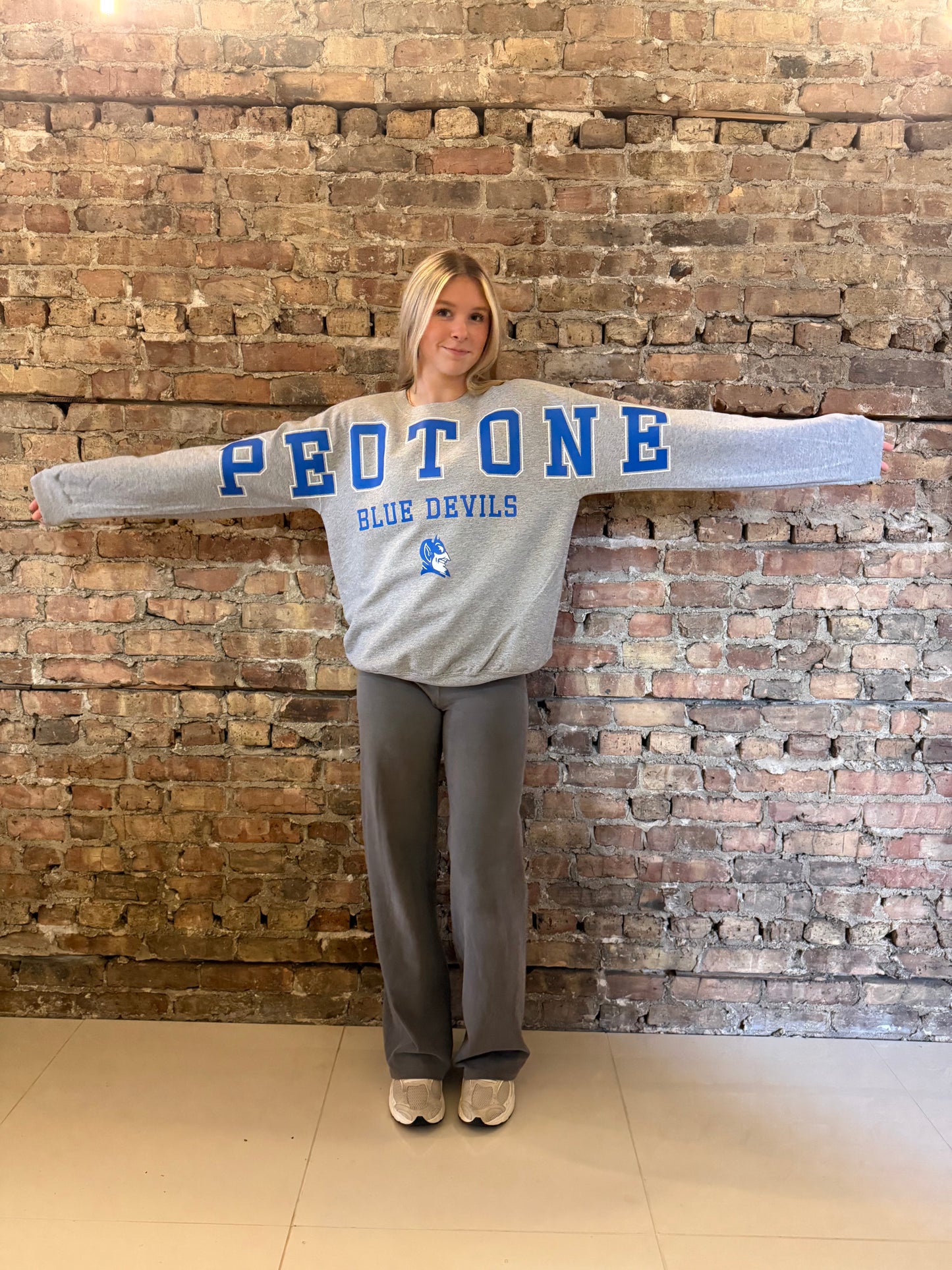 Peotone Blue Devils Banner Crewneck