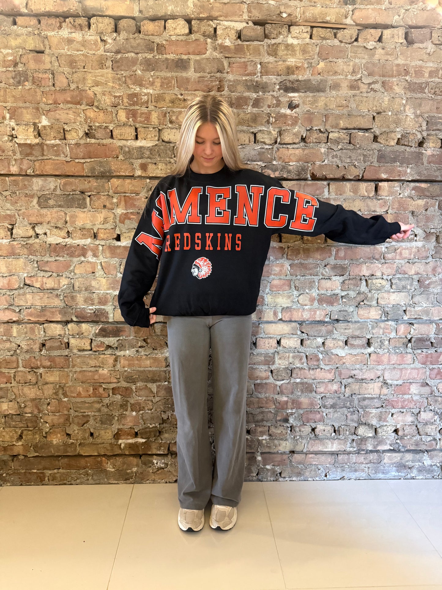 Momence Redskins Banner Crewneck