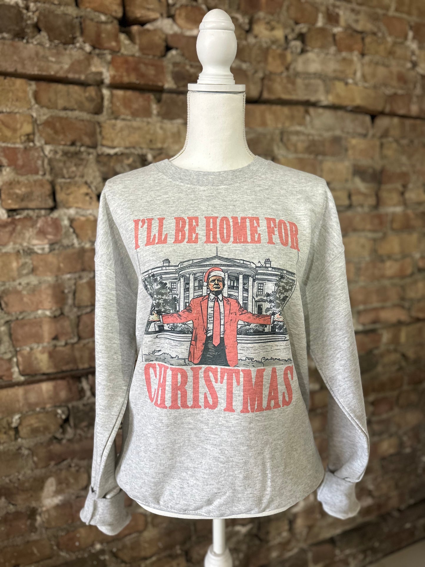 I’ll be home for Christmas (Pink) Crewneck