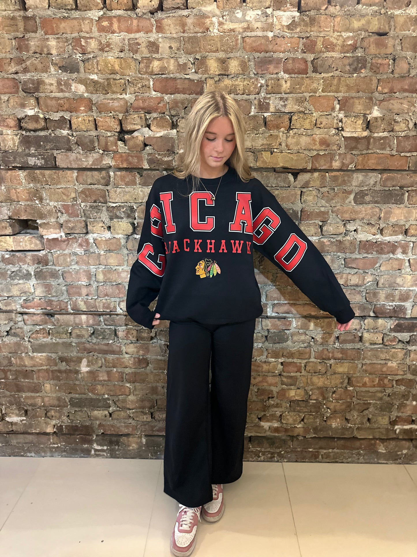 Blackhawks Banner Crewneck
