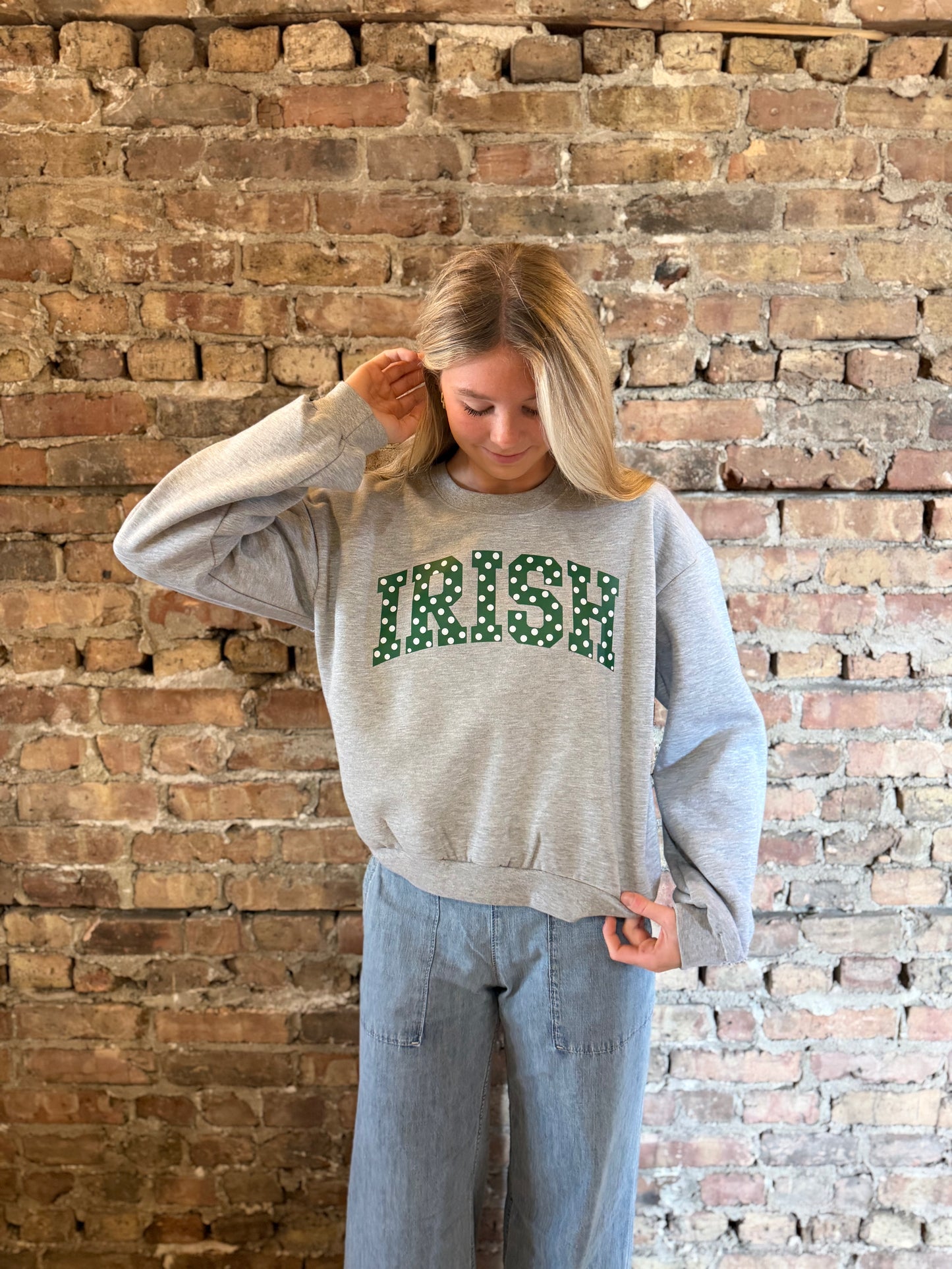 Polka Dot Irish Crewneck