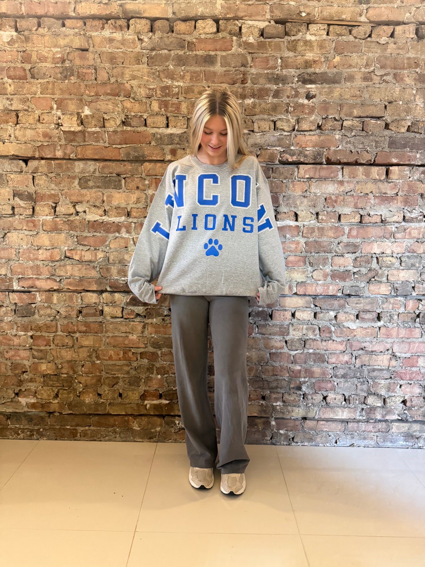 Lincoln Lions Banner Crewneck