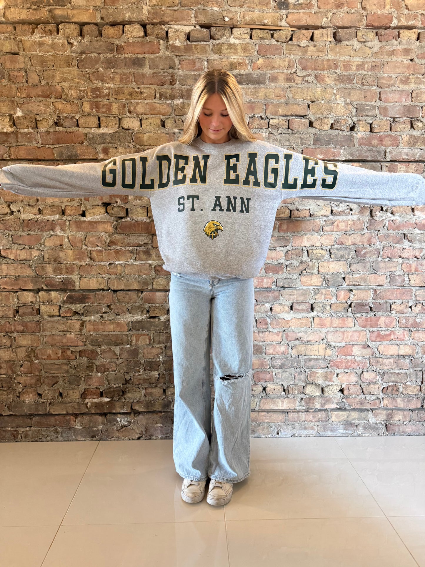 St.Ann Golden Eagles Banner Crewneck