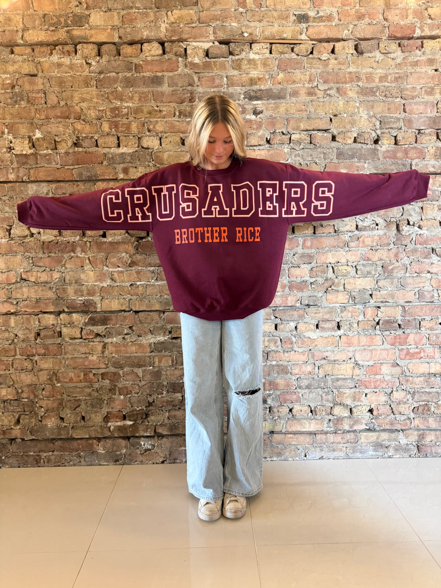 Brother Rice Crusaders Banner Crewneck