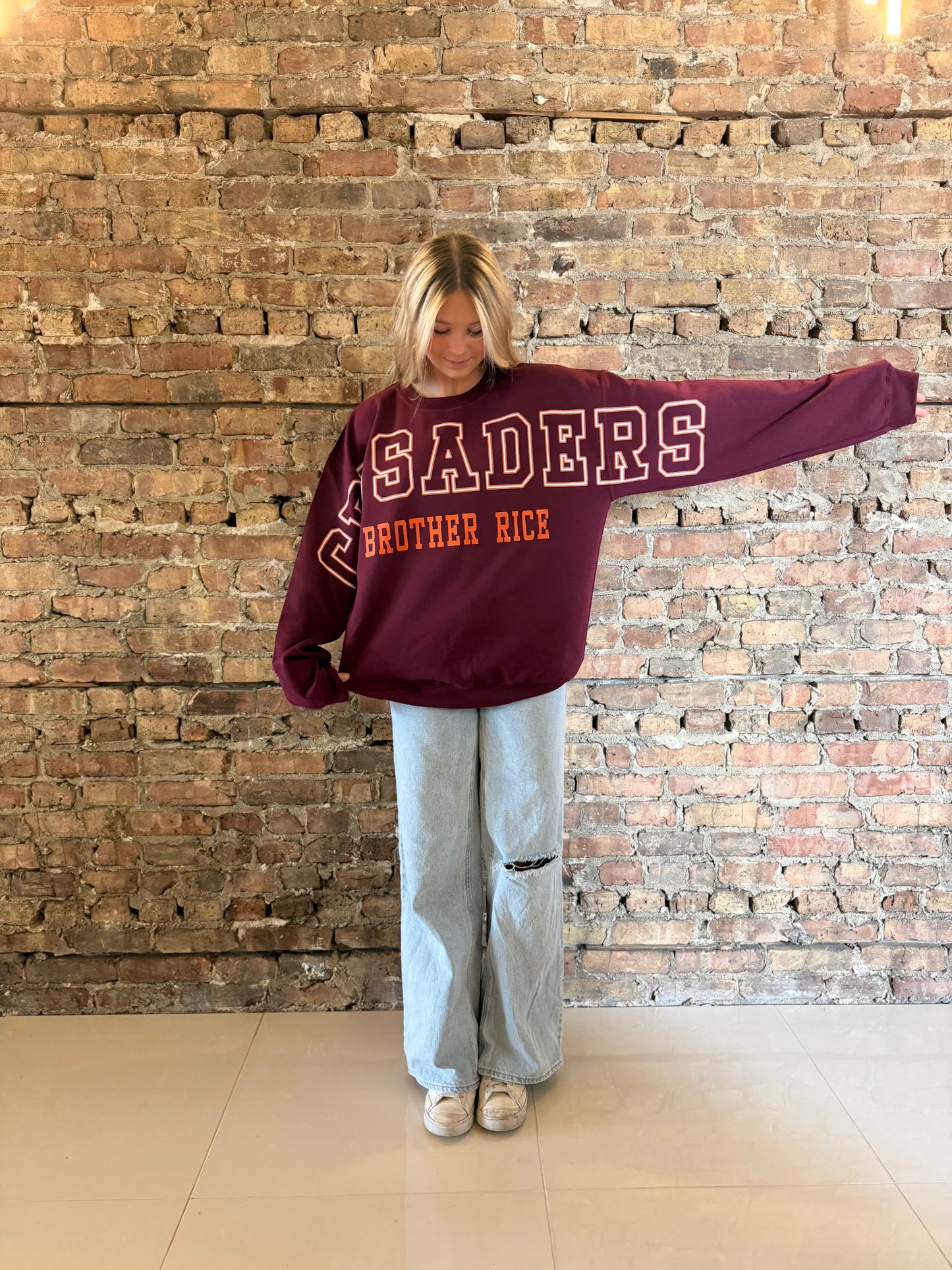 Brother Rice Crusaders Banner Crewneck