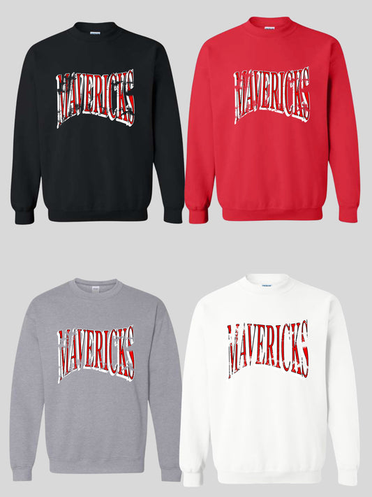 MAVERICKS Distressed Crewneck
