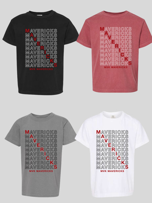 Maverick Stacked Youth Comfort Color Tee