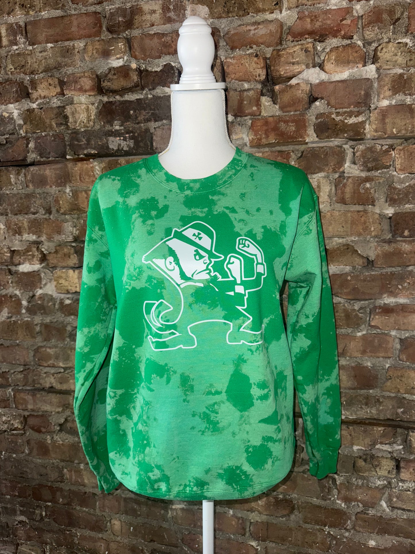 Green Bleached Irish Crewneck