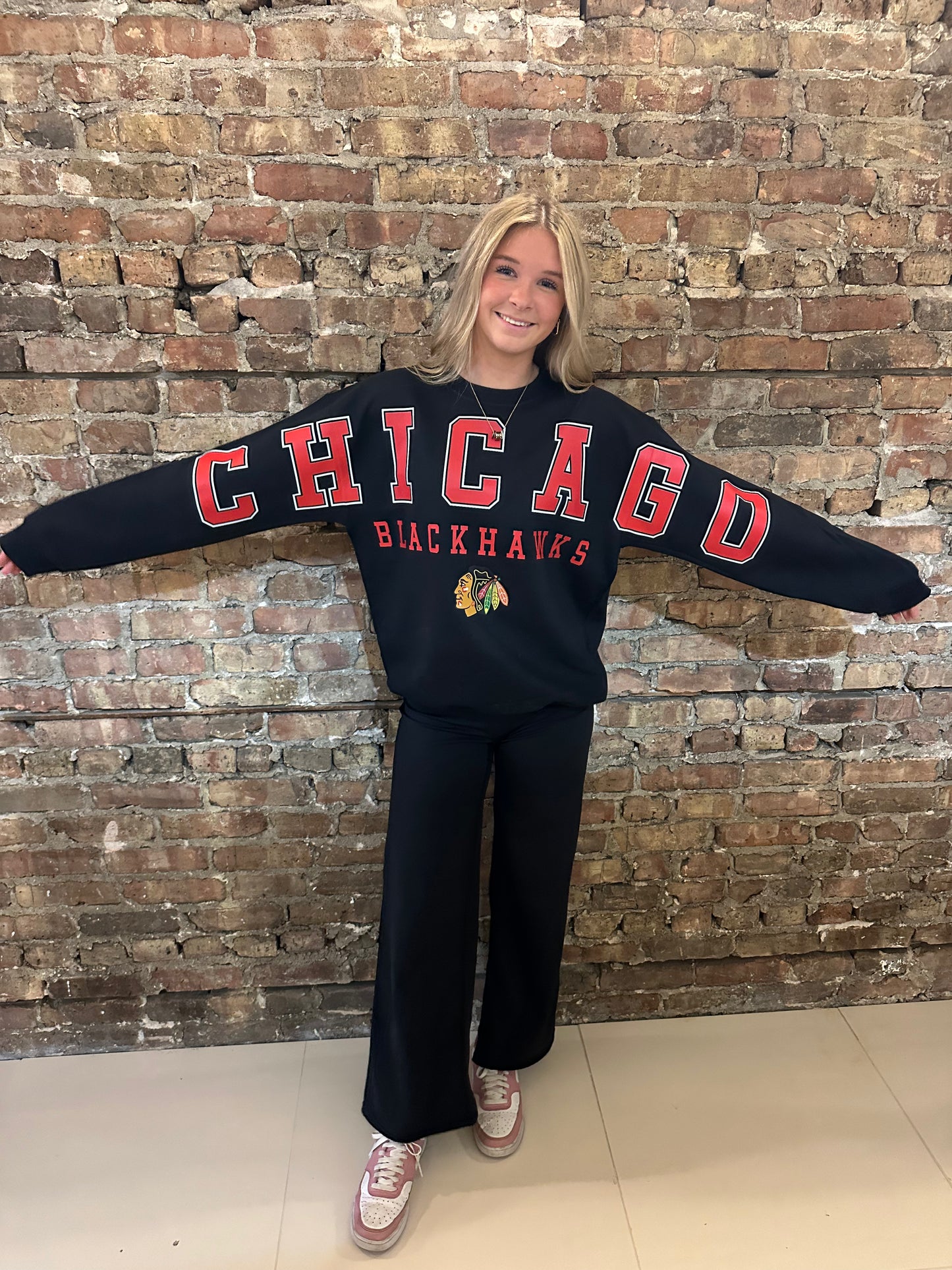 Blackhawks Banner Crewneck