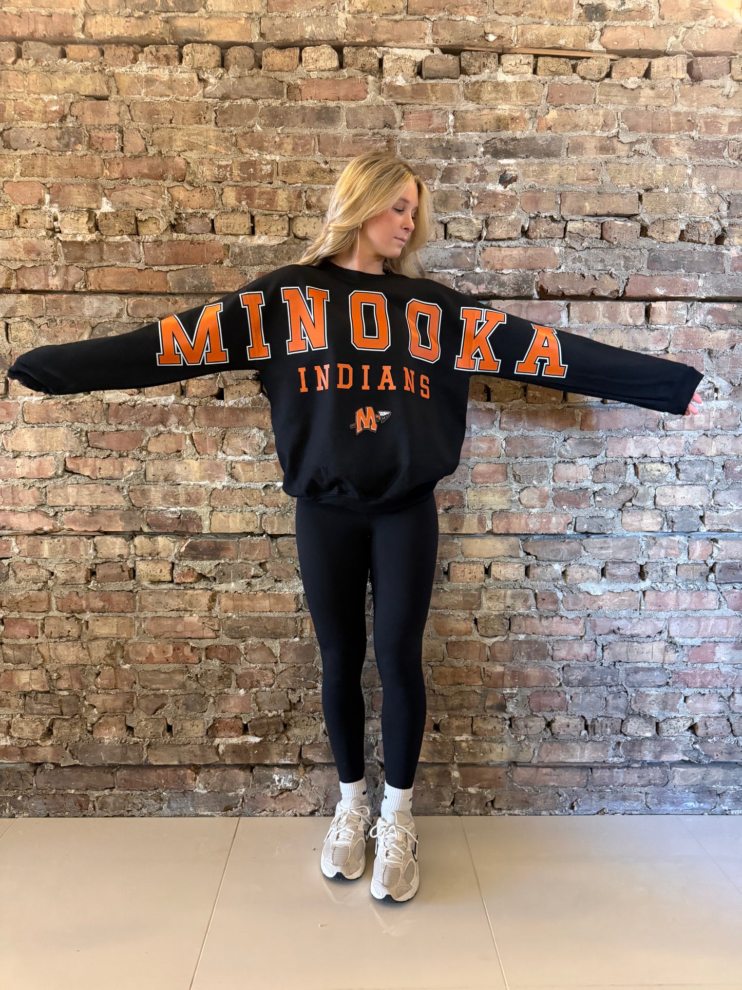 Minooka Indians Banner Crewneck