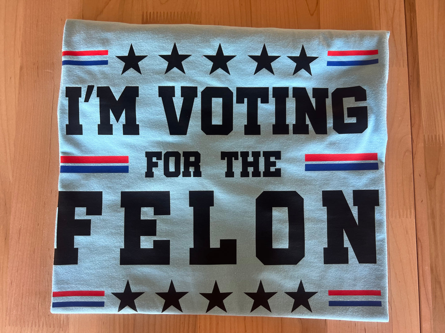 Voting for a FELON Light Blue